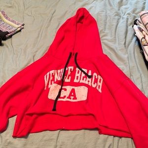 Cropped Venice beach red hoodie